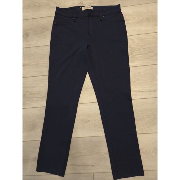 Calvin Klein Pants Navy Ponte Pull On Skinny Stretch Ankle Mid Rise Womens 10 - Picture 1 of 7